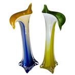 Vaas (2) - Glas - Lelie Vaas, Antiek en Kunst
