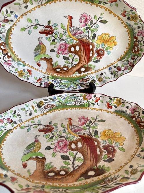 Waring & Gillow, London - Dienblad (2) - Paradijsvogel -, Antiek en Kunst, Curiosa en Brocante