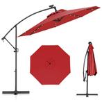 LIVSK Offset Parasol 300 cm - 32 LEDs op Zonne-energie - Ka, Tuin en Terras, Verzenden, Nieuw