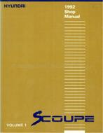 1993 HYUNDAI SCOUPE WERKPLAATSHANDBOEK ENGELS (2 BOEKEN), Auto diversen, Handleidingen en Instructieboekjes