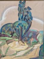 Leo Gestel (1881-1941 ) - Kubistisch landschap, Antiek en Kunst, Kunst | Schilderijen | Klassiek