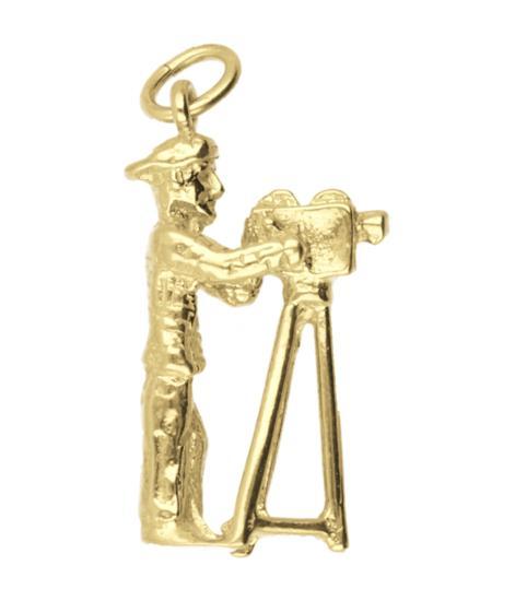 Gouden Cameraman ketting hanger, Sieraden, Tassen en Uiterlijk, Kettinghangers, Verzenden