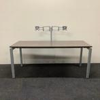 bureau 180x80 cm, hoogte verstelbaar, vv dubbele monitorarm,, Ophalen of Verzenden, In hoogte verstelbaar, Gebruikt, Bureau