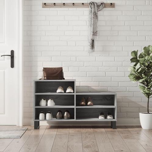 vidaXL Schoenenkast 102x36x60 cm bewerkt hout sonoma grijs, Huis en Inrichting, Kasten | Schoenenrekken, Nieuw, Verzenden