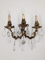 Wandlamp (2) - Kristal - Gouden afwerking, Antiek en Kunst