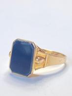 Zonder Minimumprijs - Ring - 18 karaat Geel goud Onyx, Nieuw
