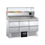 GGM Gastro | Pizza koelwerkbank PREMIUM - 1400x700mm - met 6, Verzenden, Nieuw in verpakking