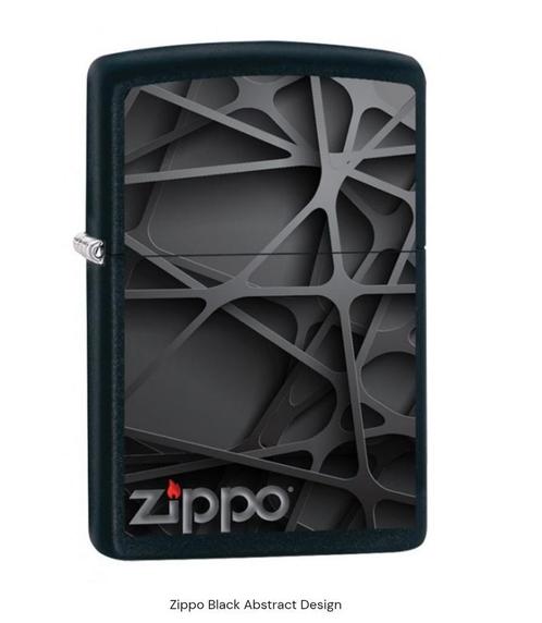 Zippo Black Abstract Design, Verzamelen, Rookartikelen, Aanstekers en Luciferdoosjes, Aansteker, Nieuw, Verzenden