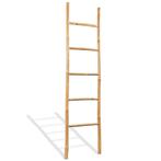 vidaXL Handdoekladder met 5 sporten 150 cm bamboe, Verzenden, Nieuw, Bruin