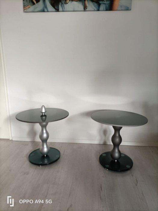 Leolux - Peter Harvey - Set bijzettafels (2) - Glas, Metaal, Antiek en Kunst, Antiek | Meubels | Stoelen en Banken