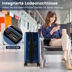 Reiskoffer met wielen - Handbagage - 38L - Blauw - COSTWAY, Sieraden, Tassen en Uiterlijk, Koffers, Verzenden, Zo goed als nieuw