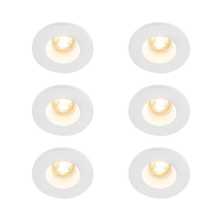 Set van 6 Inbouwspot wit 13 cm rond - Gypsy Stucco, Huis en Inrichting, Lampen | Spots, Nieuw