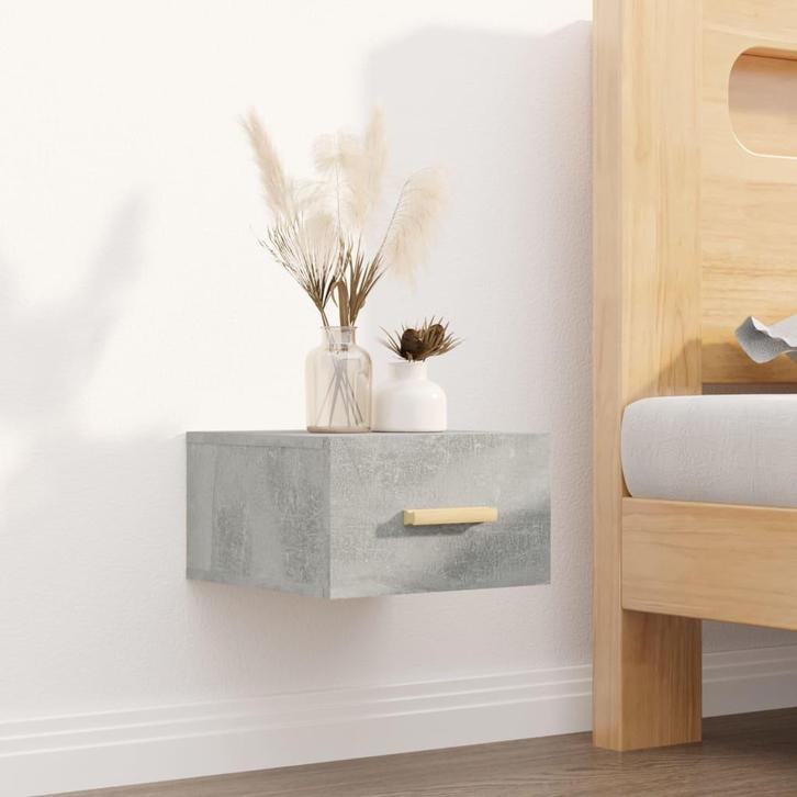 vidaXL Nachtkastje wandgemonteerd 35x35x20 cm betongrijs, Huis en Inrichting, Slaapkamer | Nachtkastjes, Nieuw, Minder dan 45 cm