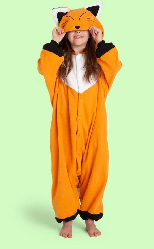 Onesie Vos Pak 128-134 Vossenpak Kostuum Bruin Kinder Huispa, Kinderen en Baby's, Carnavalskleding en Verkleedspullen, Nieuw, 134 t/m 140