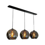 Hanglamp met 3-Lichts smoked glas 120cm langwerpig E27, Huis en Inrichting, Lampen | Hanglampen, Nieuw, Ophalen of Verzenden, Glas