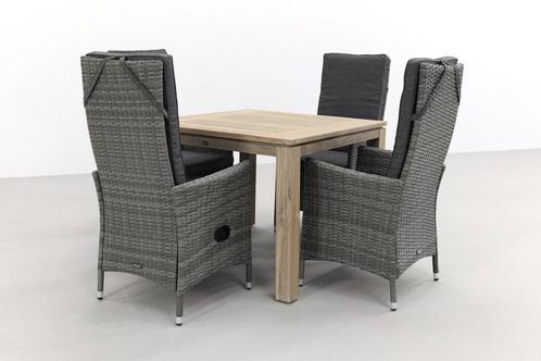 VDG Timber/Rome grey 100 cm. - tuinset 5-delig - verstelbaar, Tuin en Terras, Tuinsets en Loungesets, Tuinset, Nieuw, Hout, Verzenden