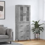 vidaXL buffetkast 69,5x34x180 cm bewerkt hout betongrijs, Verzenden, Nieuw, 50 tot 100 cm, Minder dan 100 cm