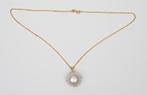 Een 18k geelgouden anker schakelcollier, rosé gouden hanger, Gebruikt