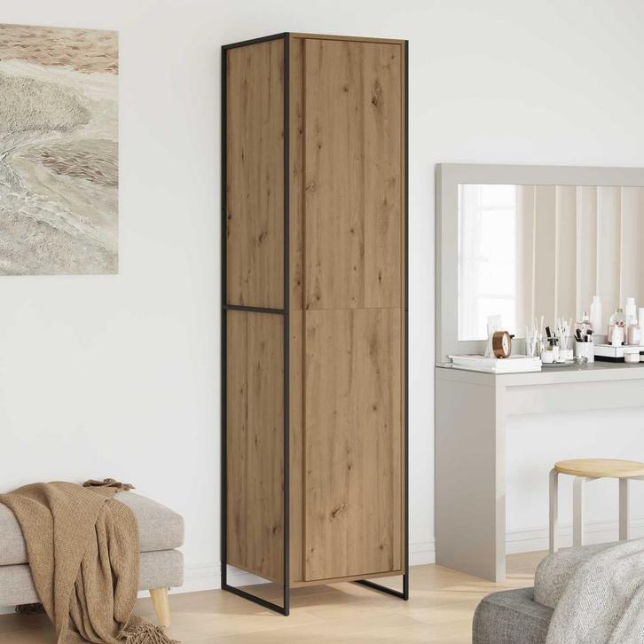 vidaXL Warderobe met opslag 2 pcs Ambachtelijk eiken 50 x 50, Huis en Inrichting, Kasten | Kledingkasten, Nieuw, Verzenden