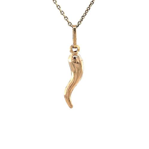 Roségouden vintage cornicello hanger 18 krt, Sieraden, Tassen en Uiterlijk, Kettinghangers, Nieuw, Ophalen of Verzenden