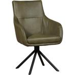 Leren draaibare eetkamerstoel Fancy - Granada Moss, Huis en Inrichting, Barkrukken, Nieuw, Leer, Ophalen of Verzenden, 90 cm of meer