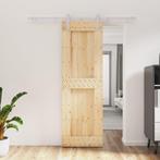 vidaXL Schuifdeur met beslag 70x210 cm massief grenenhout, Doe-het-zelf en Verbouw, Deuren en Horren, Verzenden, Nieuw