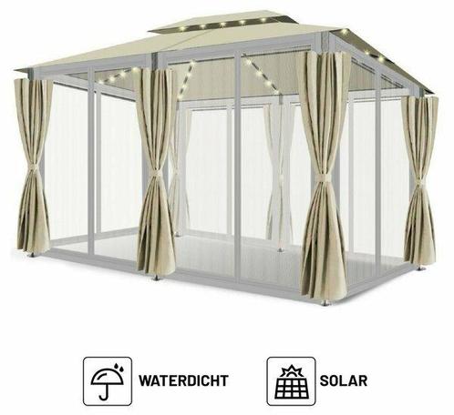 Partytent - 4x3 - Waterdicht Dak - Wanden - Beige - Solar, Tuin en Terras, Overige Tuin en Terras, Verzenden