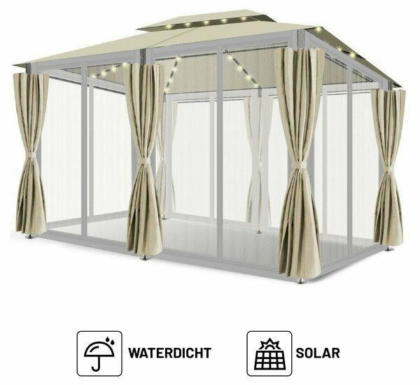 Partytent - 4x3 - Waterdicht Dak - Wanden - Beige - Solar, Tuin en Terras, Overige Tuin en Terras, Verzenden