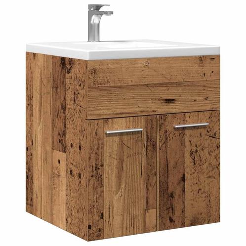 vidaXL Wastafelkast 41x38,5x46 cm bewerkt hout oud, Huis en Inrichting, Badkamer | Badkamermeubels, Nieuw, Minder dan 100 cm, Verzenden