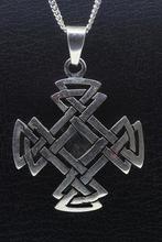 Zilveren Keltische knoop vierkant ketting hanger, Nieuw, Verzenden