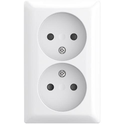 Busch Jaeger wandcontactdoos dubbel zonder randaarde opbouw, Doe-het-zelf en Verbouw, Elektra en Kabels, Nieuw, Ophalen of Verzenden