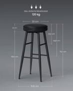 Set van 2 barkrukken – kunstleer, staal en zithoogte 76 cm, Huis en Inrichting, Barkrukken, 2 krukken, Verzenden, Nieuw, Leer