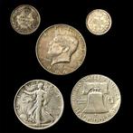 Verenigde Staten, Canada. 5 USA & Canada Silver coins incl.