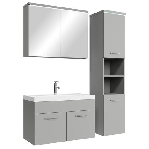 Badkamermeubel Set Paso 80 x 40 cm - Mat Grijs, Huis en Inrichting, Badkamer | Badkamermeubels, Nieuw, Wastafelkast, Verzenden