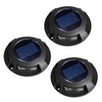 Set 3 stuks Solar Decklight Zwart Tuinverlichting, Nieuw, Verzenden