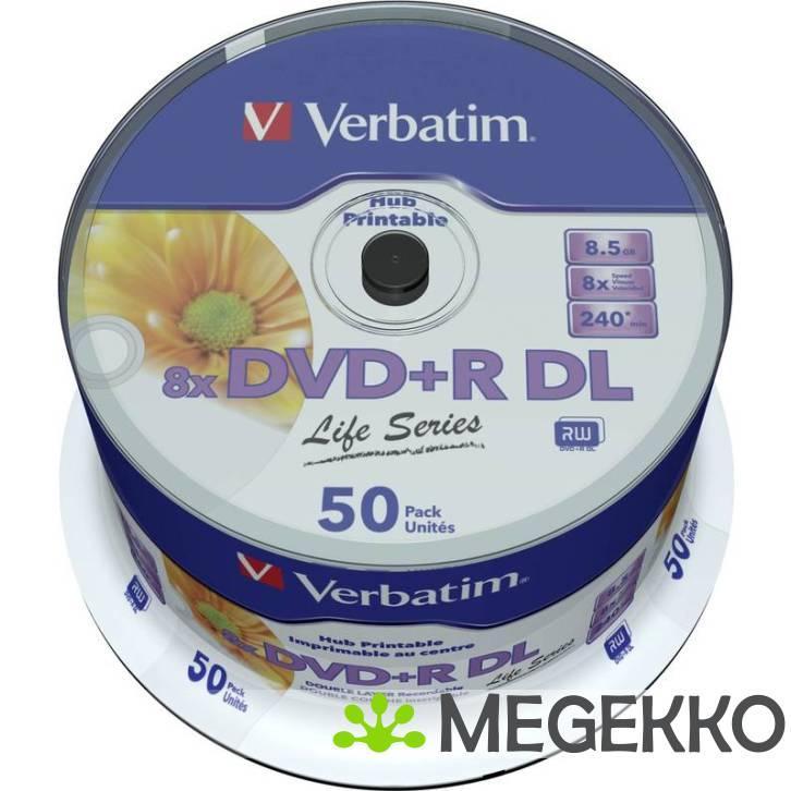 Verbatim DVD+R DL 8X 50st Spindle Printable, Computers en Software, Overige Computers en Software, Nieuw, Verzenden