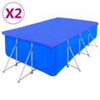 vidaXL Zwembadhoezen 2 st rechthoekig 90 g/m² 394x207 cm PE, Verzenden, Nieuw