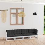 vidaXL Tuinbank 4-zits met kussens massief grenenhout, Tuin en Terras, Verzenden, Nieuw