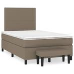 vidaXL Boxspring met matras stof taupe 120x190 cm, Verzenden, Nieuw, 190 cm of minder, Twijfelaar