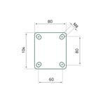 Tarsus Zwenkwiel - Ø 125 mm - Stalen Velg - Massieve Rubb.., Doe-het-zelf en Verbouw, Zwenkwielen, Ophalen of Verzenden, Nieuw