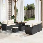 vidaXL Tuin Sofa Set 9 pcs Zwart poly rattan, Verzenden, Nieuw