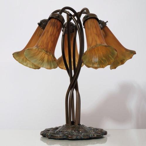 Tafellamp - Brons, Pâte de Verre, Antiek en Kunst, Curiosa en Brocante
