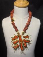 andere - natuurlijk rood-oranje sponskoraal - Halsketting