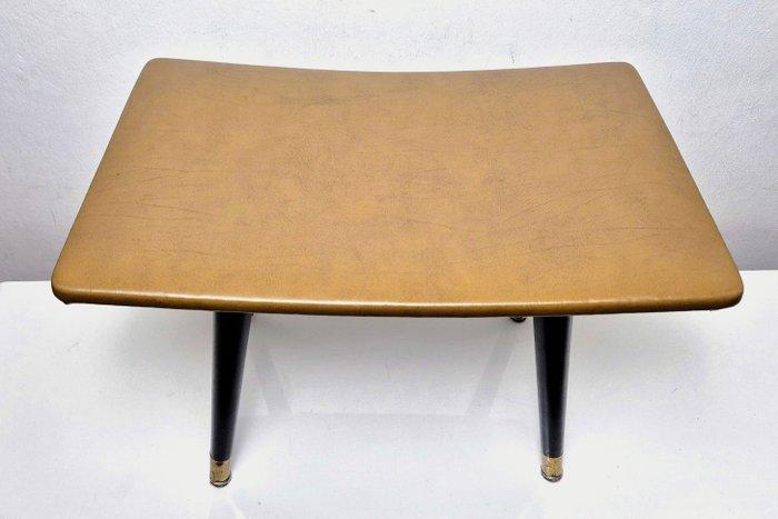 Voetenbank - Hout, Koper, Leder, Antiek en Kunst, Kunst | Designobjecten