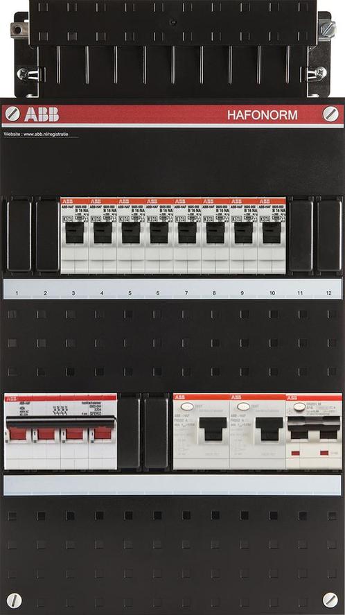 ABB Hafonorm PV-Groepenkast | HS 40A - 8 groepen - 2 x ALS, Doe-het-zelf en Verbouw, Elektra en Kabels, Nieuw, Ophalen of Verzenden