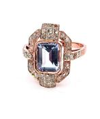 Zonder minimumprijs - Ring - 9 kt. Roségoud, Zilver Topaas -, Sieraden, Tassen en Uiterlijk, Ringen, Nieuw