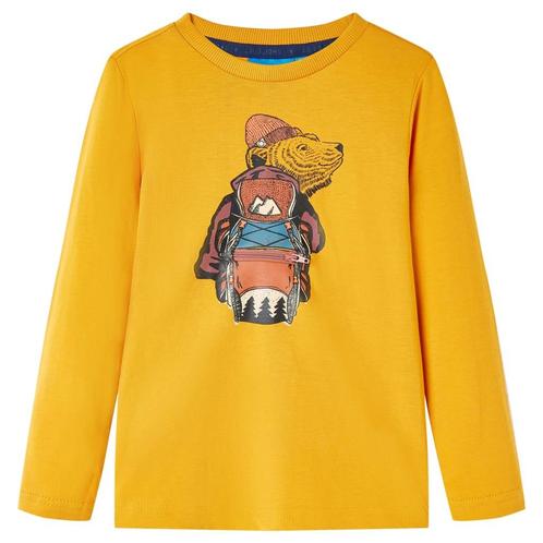 vidaXL Kindershirt met lange mouwen 92 okerkleurig, Kinderen en Baby's, Kinderkleding | Overige, Nieuw, Verzenden