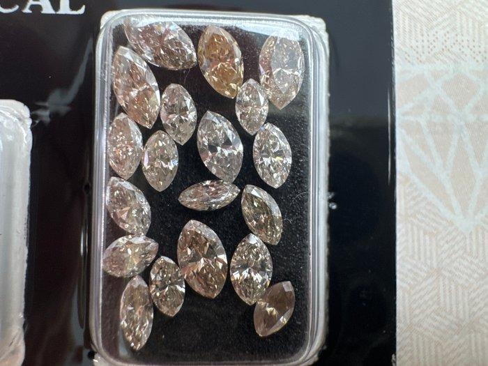 Zonder Minimumprijs - 19 pcs Diamant (Natuurlijk gekleurd) -, Sieraden, Tassen en Uiterlijk, Edelstenen