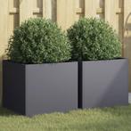 vidaXL Plantenbakken 2 st 42x40x39 cm staal antracietkleurig, Verzenden, Nieuw, Metaal