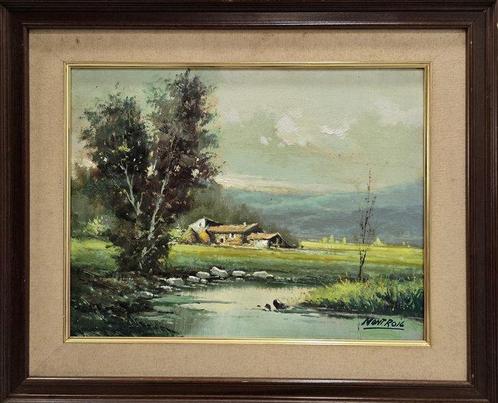 Jordi Mont Roig (1942) - Refugio en la llanura - NO RESERVE, Antiek en Kunst, Kunst | Schilderijen | Klassiek